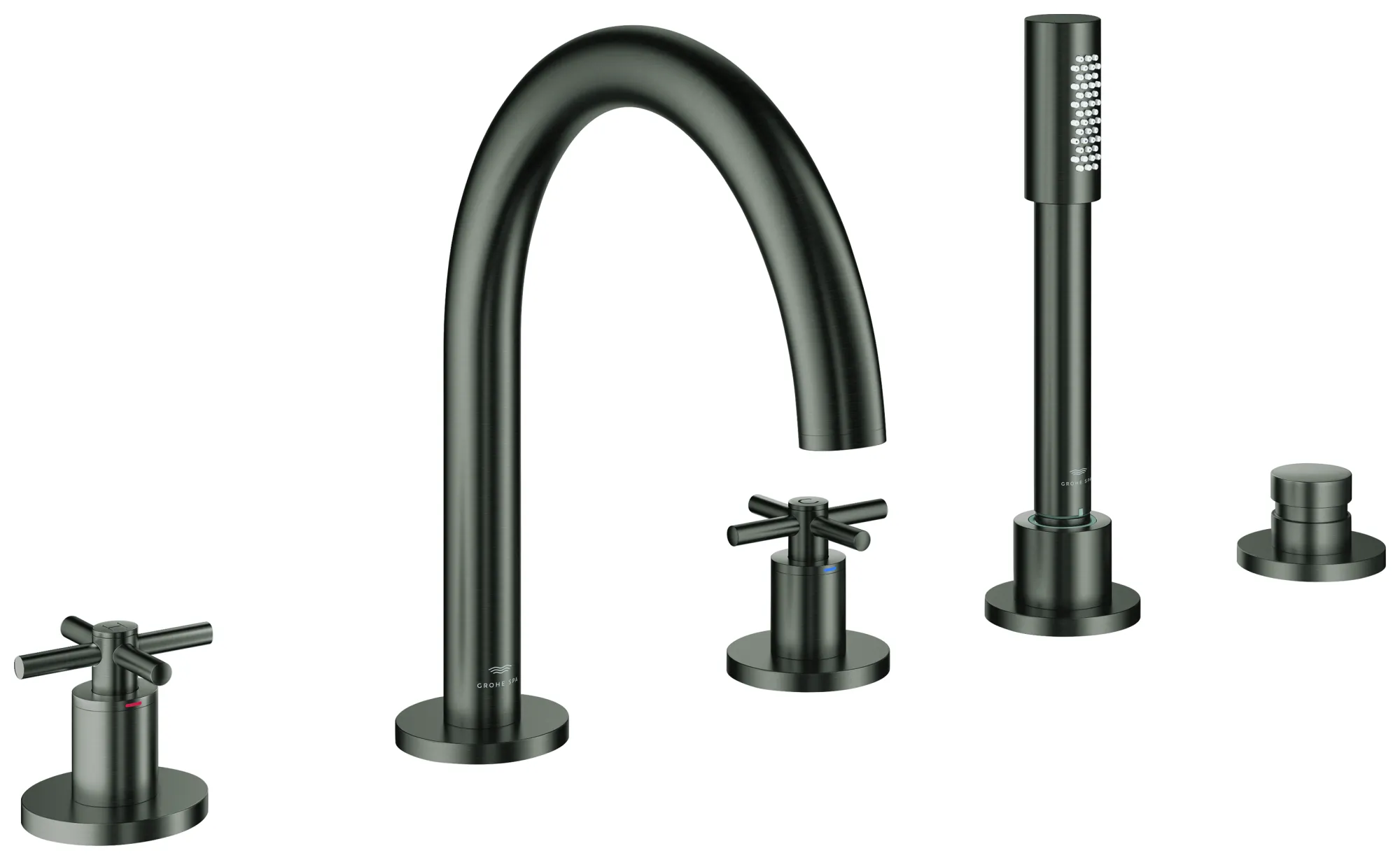 Grohe Atrio 5-Loch-Wannenkombination, hard graphite gebürstet Grohe Atrio 5-Loch-Wannenkombination, hard graphite gebürstet