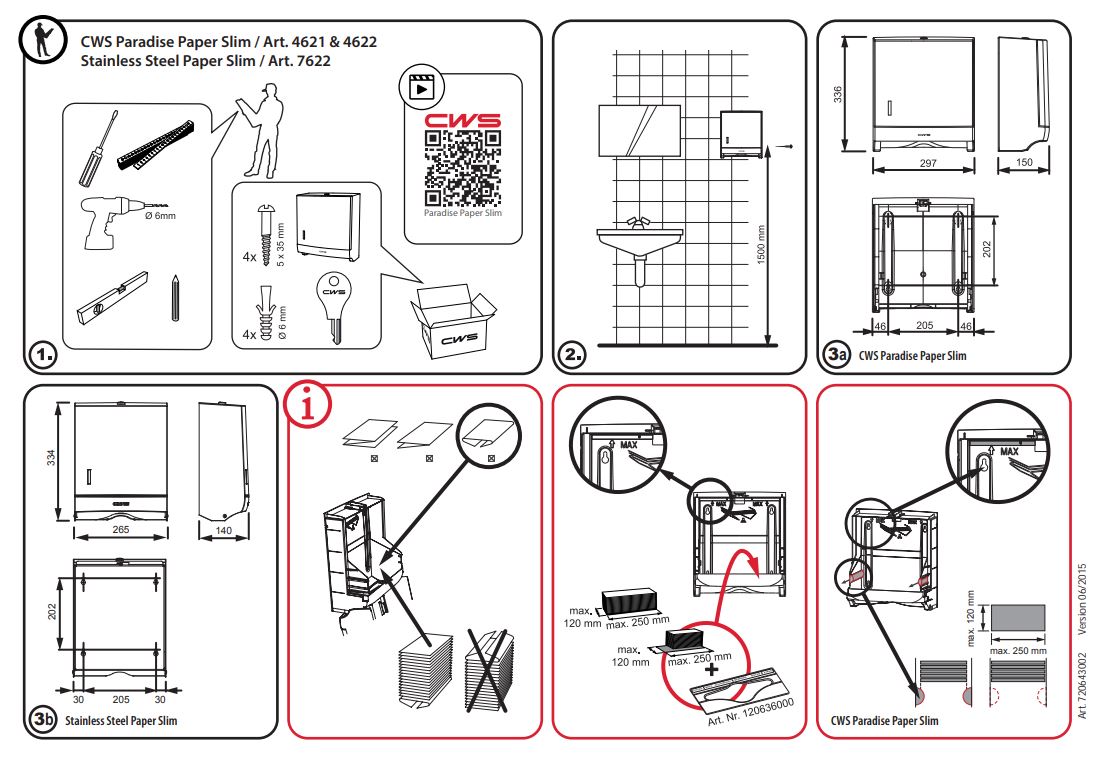 CWS Faltpapierhandtuchspender ParadisePaper Slim 29,74 × 15,05 × 33,6 cm in weiß / / CWS Faltpapierhandtuchspender ParadisePaper Slim 29,74 × 15,05 × 33,6 cm in weiß / /