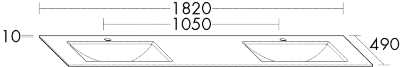 burgbad Mineralguss-Waschtisch Sys30 MWGJ182, Alpinweiss, 494x296x10 mm