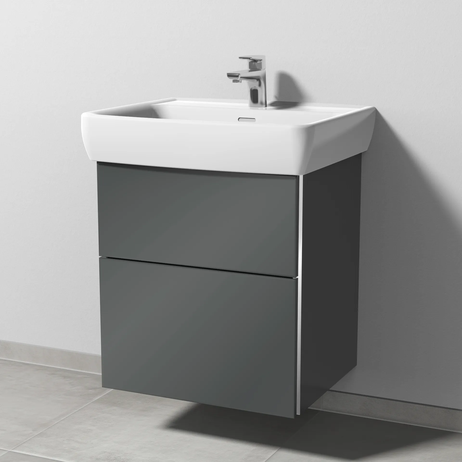 Sanipa Waschtischunterschrank „3way“ passend zu Keramik-Waschtische Pro A von Laufen 525 × 588 × 447 mm in Anthrazit (glanz) Sanipa Waschtischunterschrank „3way“ passend zu Keramik-Waschtische Pro A von Laufen 525 × 588 × 447 mm in Anthrazit (glanz)
