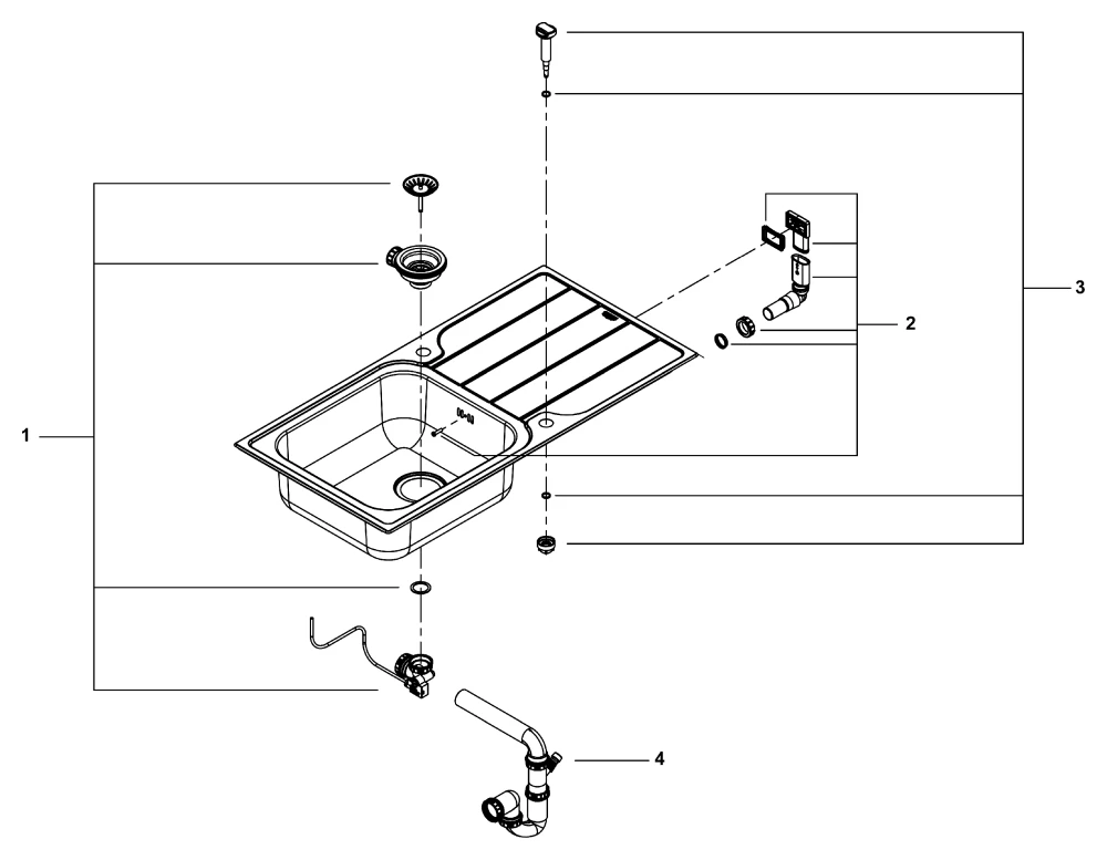 Grohe K500 Edelstahlspüle mit Abtropffläche Grohe K500 Edelstahlspüle mit Abtropffläche