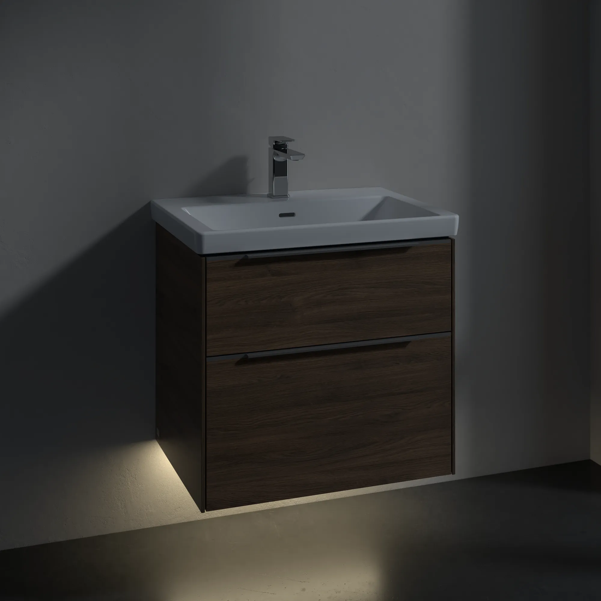 Villeroy & Boch Waschbeckenunterschrank Subway 3.0 Arizona Oak, 622 x 576 x 462 mm, mit Beleuchtung und SoftClosing