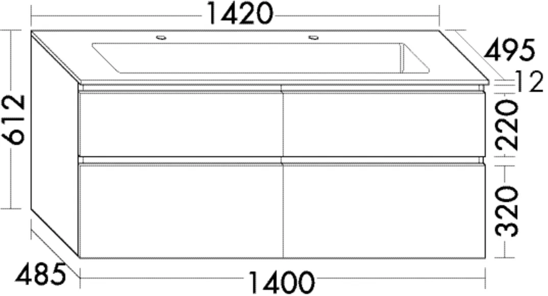 burgbad Waschtischunterschrank „Lin20“ in Weiß Matt mit Laserkante burgbad Waschtischunterschrank „Lin20“ in Weiß Matt mit Laserkante