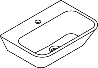 Wandwaschtisch in Aquablau Wandwaschtisch in Aquablau