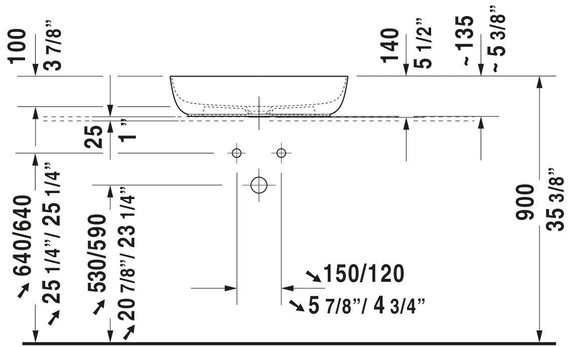 Aufsatzwaschtisch „Luv“, ohne Überlauf Aufsatzwaschtisch „Luv“, ohne Überlauf