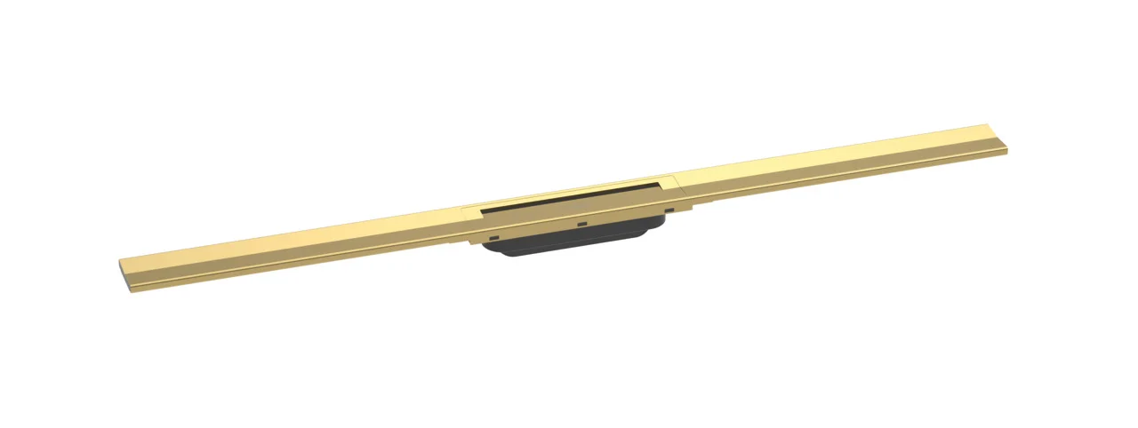 Hansgrohe RainDrain Flex Duschrinne 1000 mm, Polished Gold Optic, höhenverstellbar, zweiseitig montierbar, bis zu 60 l/min Ablaufleistung