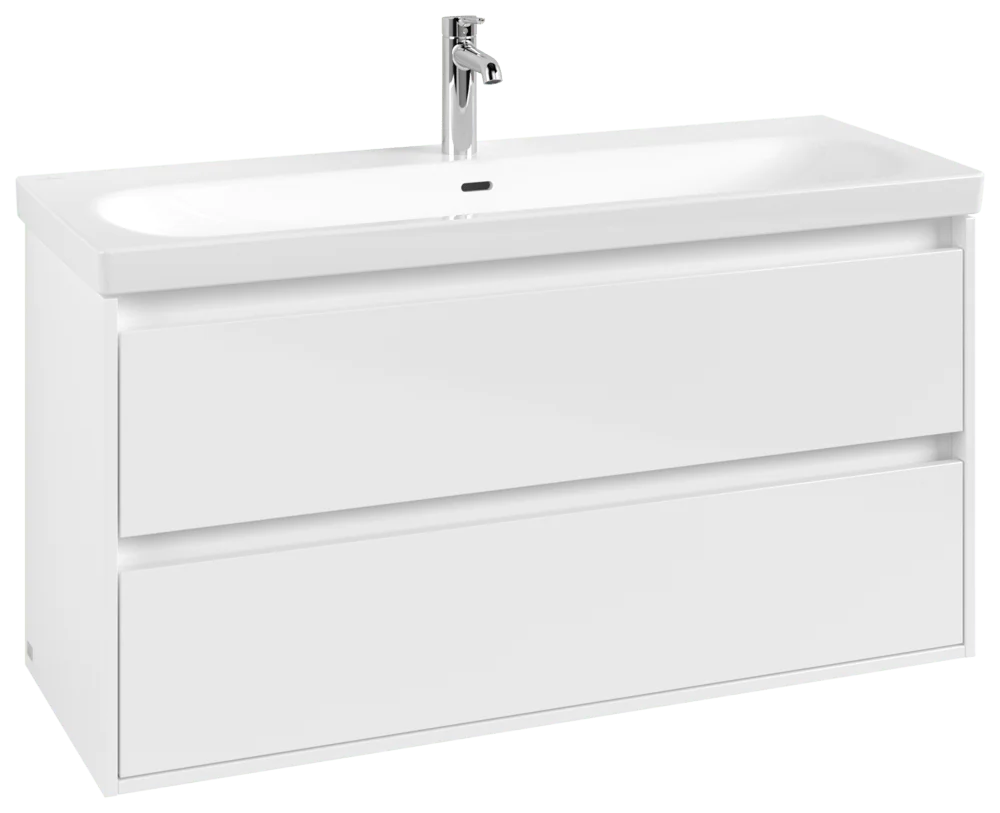 Villeroy & Boch Waschbeckenunterschrank Skyla C80000, 1172 x 596 x 439 mm, Eckig, Waschbecken mittig, wandhängend, Brilliant White