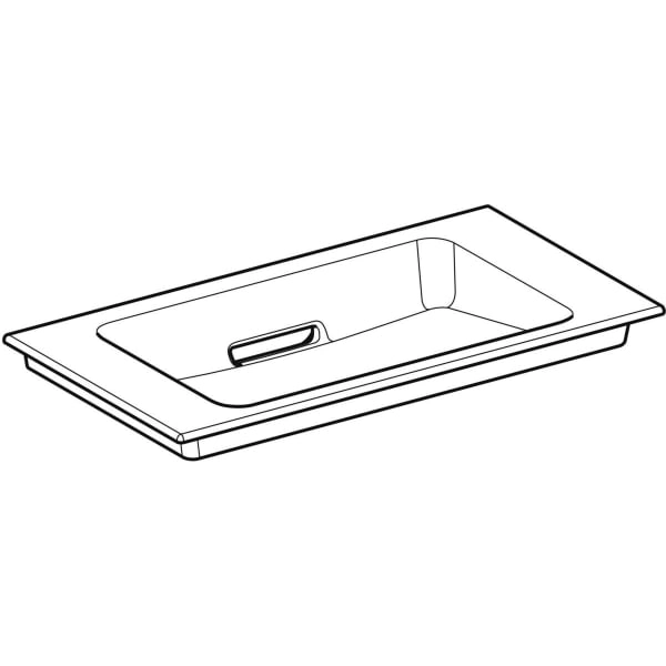 Schrankwaschtisch „One“ mit horizontalem Ablauf 75 × 40 cm mit KeraTect®