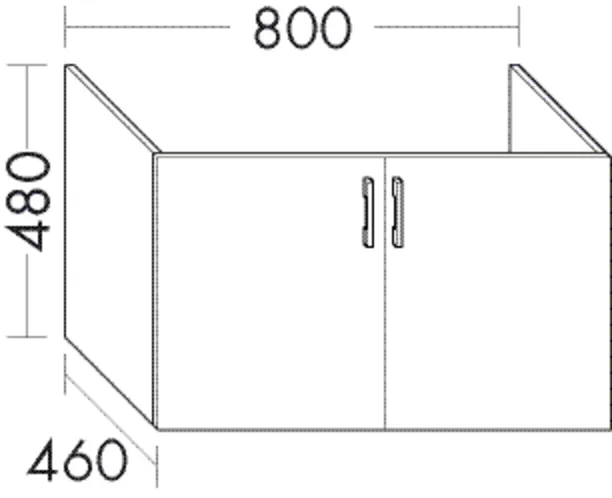 Burgbad Waschtischunterschrank Sys30, 80 cm breit, 48 cm hoch, 46 cm tief, 2 Türen
