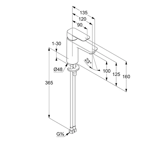 Kludi PURE&STYLE Waschtisch-EHM 100 mattschwarz Kludi PURE&STYLE Waschtisch-EHM 100 mattschwarz