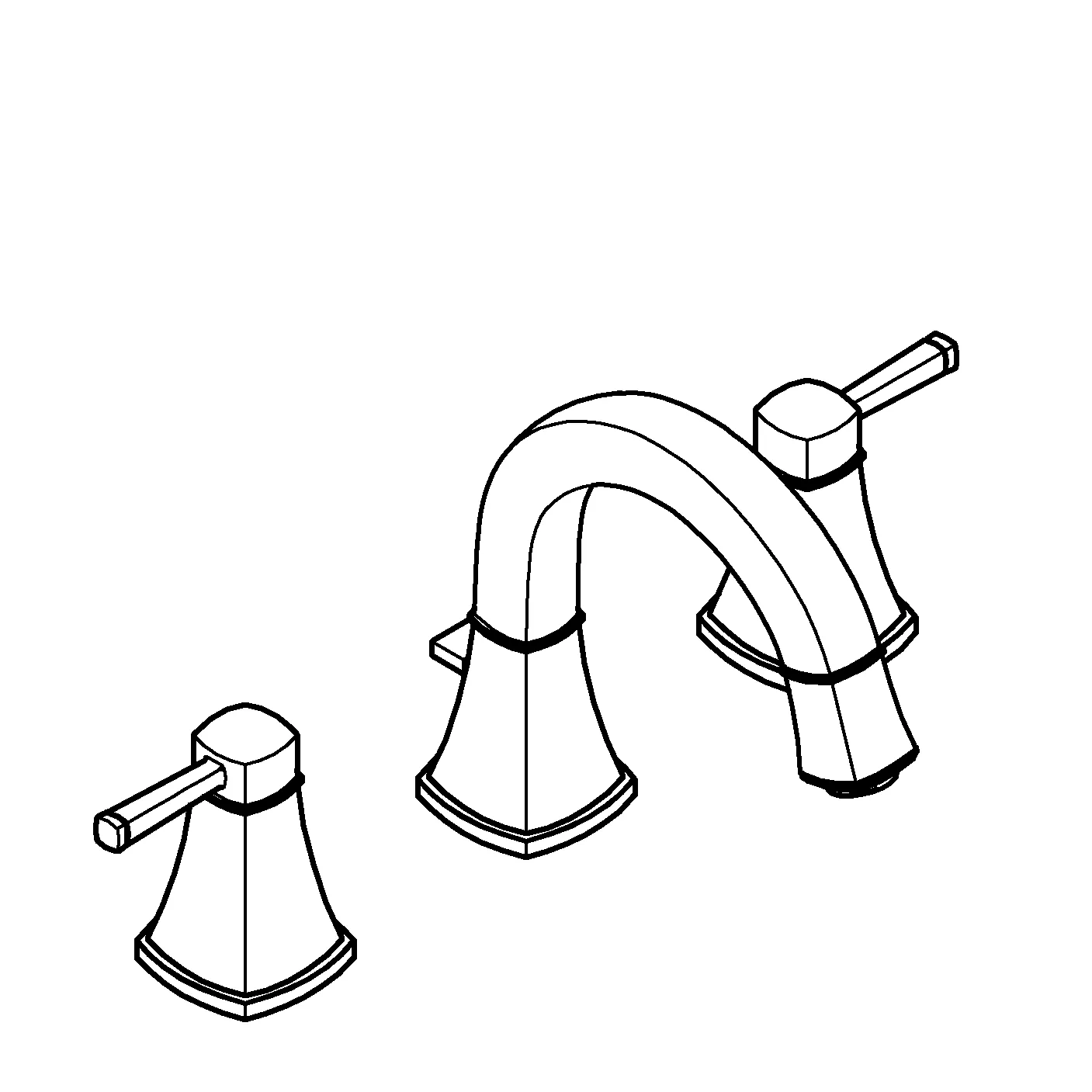 Grohe Grandera 3-Loch-Waschtischbatterie 20624, Zugstangen-Ablaufgarnitur 1 ¼, chrom Grohe Grandera 3-Loch-Waschtischbatterie 20624, Zugstangen-Ablaufgarnitur 1 ¼, chrom