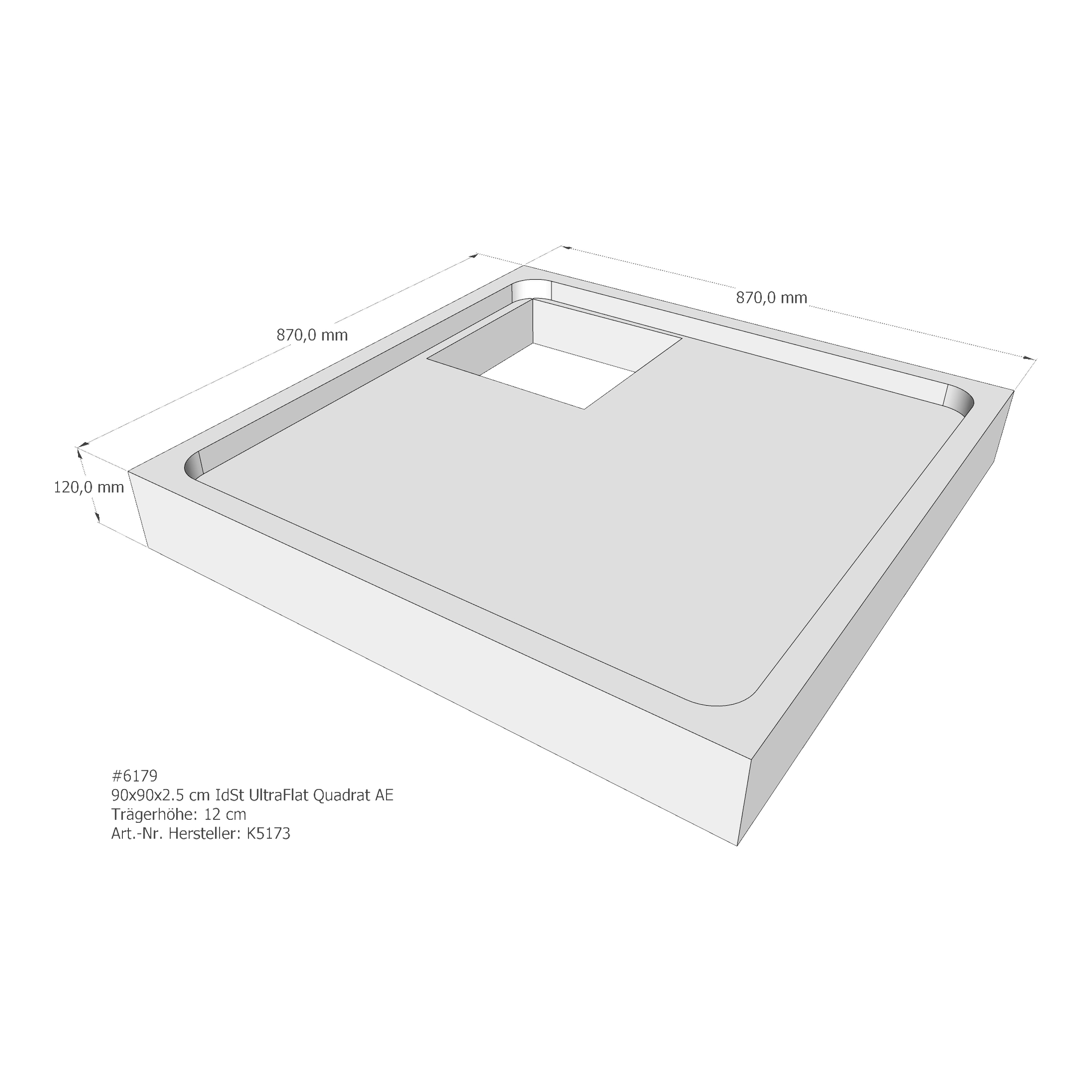 Duschwannenträger für Ideal Standard Ultra Flat 90 × 90 × 2,5 cm