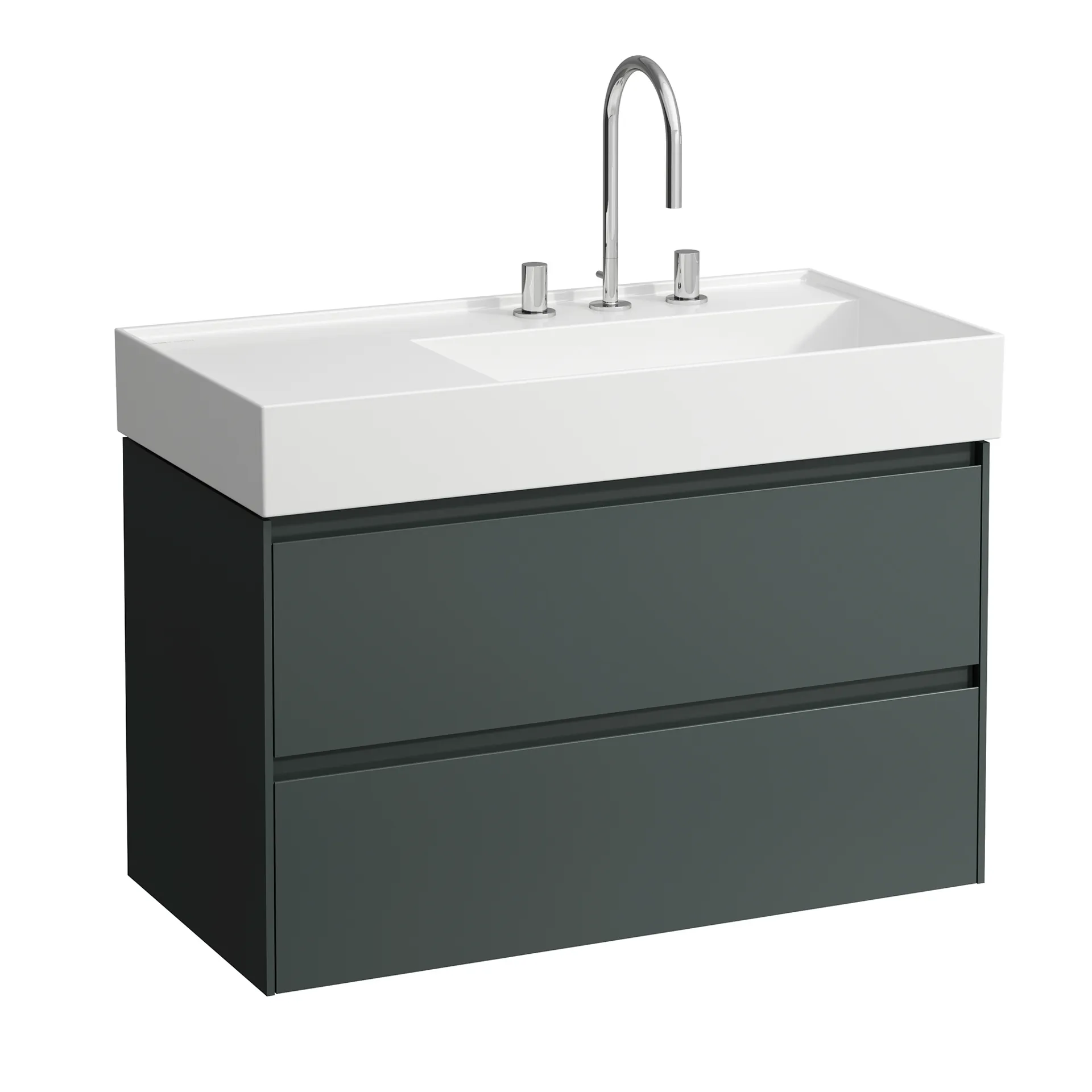 Waschtischunterbau LANI 448x882x515 mit 2 Schubladen integrierter Griffleiste Vollauszug und Soft-Close für Waschtisch Kartell • H810339 weiß matt Waschtischunterbau LANI 448x882x515 mit 2 Schubladen integrierter Griffleiste Vollauszug und Soft-Close für Waschtisch Kartell • H810339 weiß matt