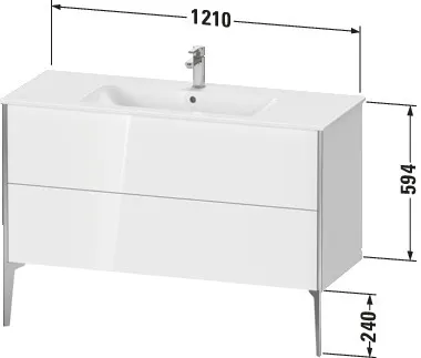 Duravit Waschtischunterschrank bodenstehend „XViu“ 121 × 59,4 × 48 cm in Amerikanischer Nussbaum