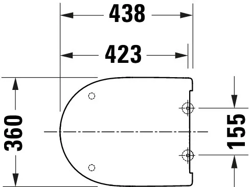 Duravit Univ.WC-Sitz D-shaped Tief 438mm Ülap Absenkaut. abnehmb. Scharn. Edelst. We