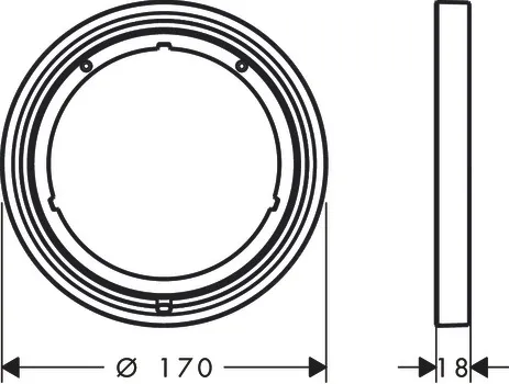 Verlängerungsrosette S 5 mm, Chrom