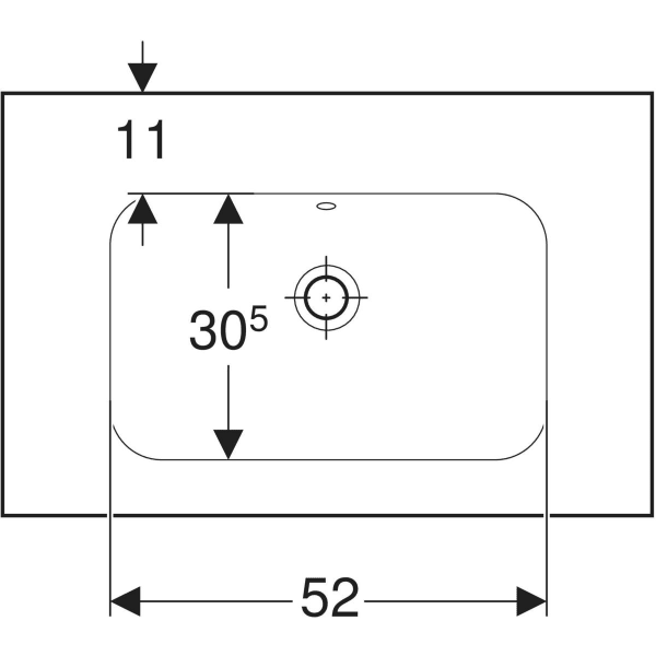 Wandwaschtisch mit Ablagefläche „iCon Light“, rechteckig, Ablagefläche links und rechts, mittig 75 × 48 cm mit KeraTect®