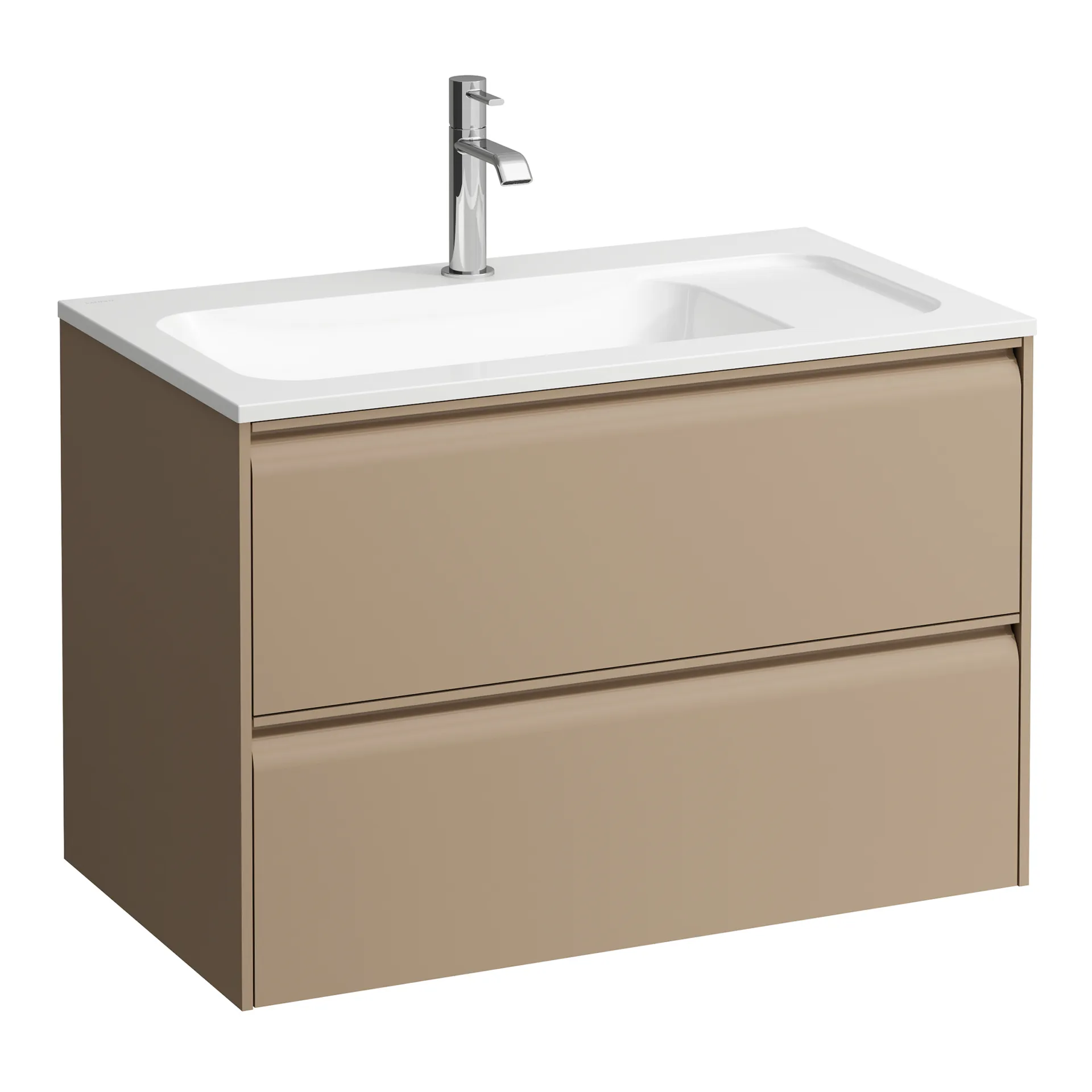 Waschtischunterbau, MEDA, 442x772x504, mit 2 Schubladen, 1 Ordnungssystem, integrierte Griffleiste, Vollauszug und Soft-Close, für Möbelwaschtisch MEDA H814117 (80 cm), weiß matt Waschtischunterbau, MEDA, 442x772x504, mit 2 Schubladen, 1 Ordnungssystem, integrierte Griffleiste, Vollauszug und Soft-Close, für Möbelwaschtisch MEDA H814117 (80 cm), weiß matt