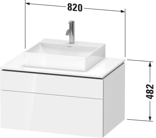 Duravit Waschtischunterschrank wandhängend „L-Cube“ 82 × 48,2 × 55 cm in Betongrau Matt, mittig