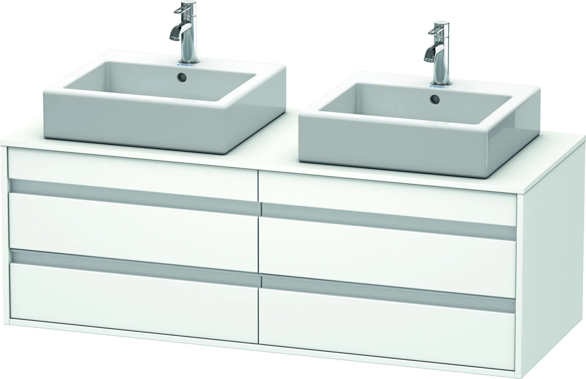 Duravit Waschtischunterschrank wandhängend „Ketho“ 140 × 49,6 × 55 cm Weiß Matt