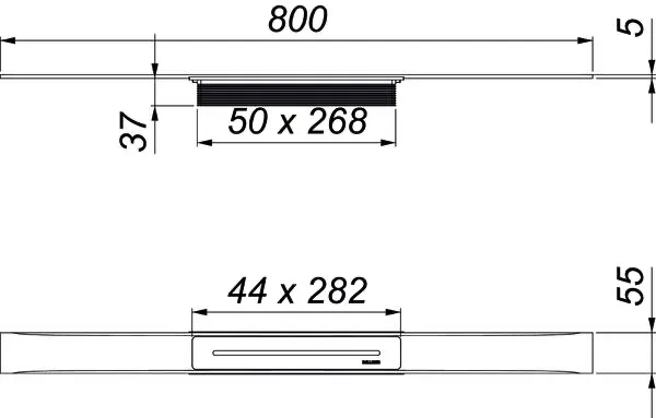 Duschrinne CeraFloor Select messing matt, 800 mm