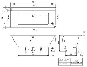 Villeroy & Boch Badewanne „Collaro“ vorwand rechteck 179 × 79 cm, links in Weiß Alpin / Colour On Demand Villeroy & Boch Badewanne „Collaro“ vorwand rechteck 179 × 79 cm, links in Weiß Alpin / Colour On Demand
