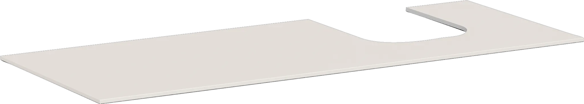 Xevolos E Konsole 1370/550 mit Ausschnitt rechts für Aufsatzwaschtisch geschliffen 500/480 Mattweiß Xevolos E Konsole 1370/550 mit Ausschnitt rechts für Aufsatzwaschtisch geschliffen 500/480 Mattweiß