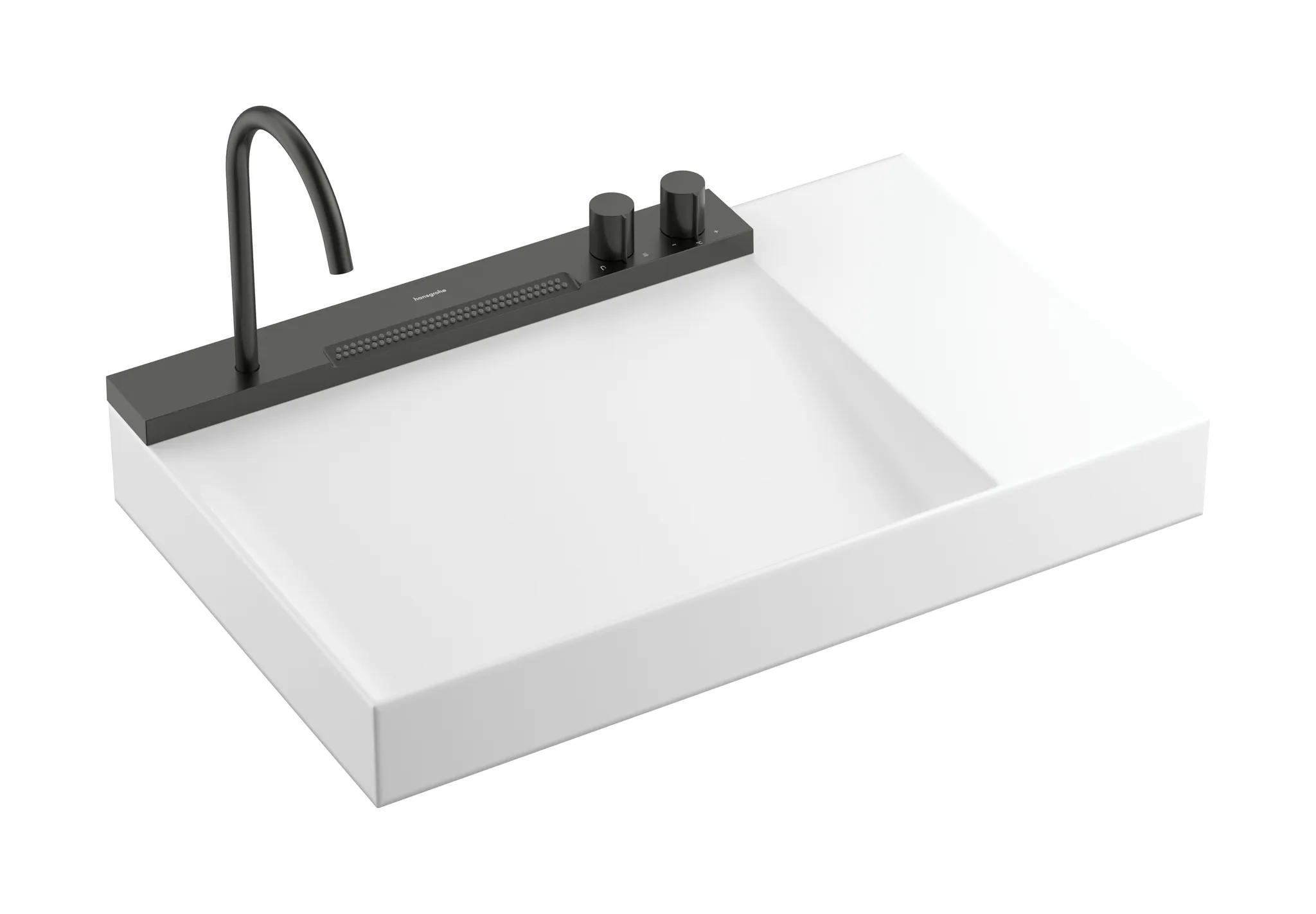 Hansgrohe Avalegra AquaUnit 780⁄475, Brushed Black Chrome - Waschbecken und Armatur Hansgrohe Avalegra AquaUnit 780⁄475, Brushed Black Chrome - Waschbecken und Armatur