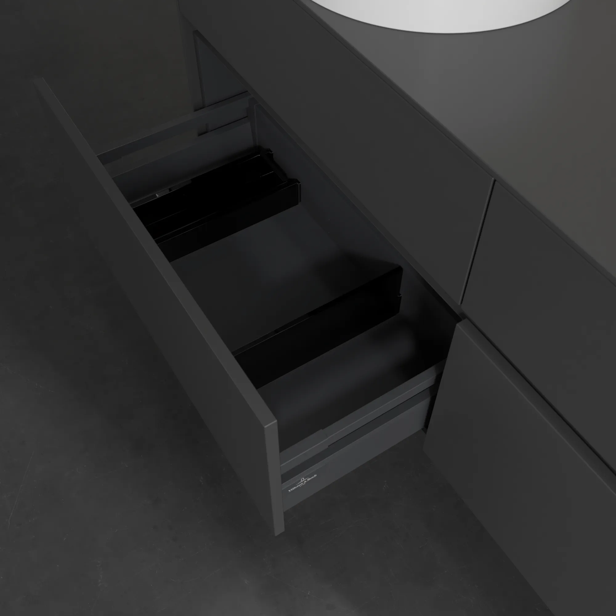 Villeroy & Boch Waschtischunterschrank „Collaro“ 1400 × 548 × 500 mm Graphite, ohne Beleuchtung, für links und rechts