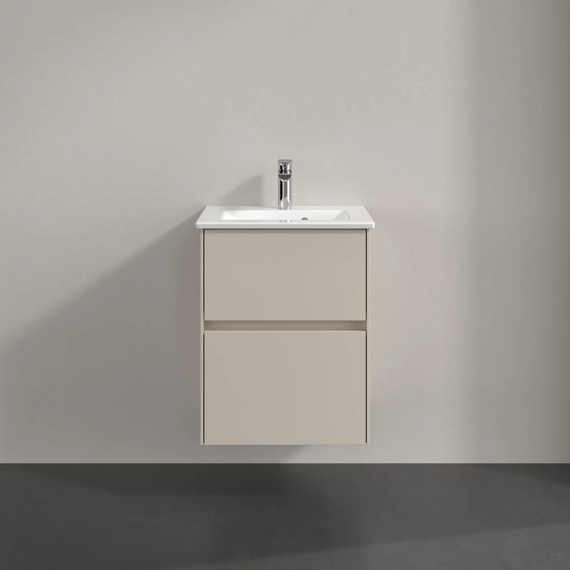 Villeroy & Boch Waschbeckenunterschrank Collaro C14100, Cashmere Grey, 472x610x404mm, Eckig, mit SoftClosing, Wandmontage Villeroy & Boch Waschbeckenunterschrank Collaro C14100, Cashmere Grey, 472x610x404mm, Eckig, mit SoftClosing, Wandmontage