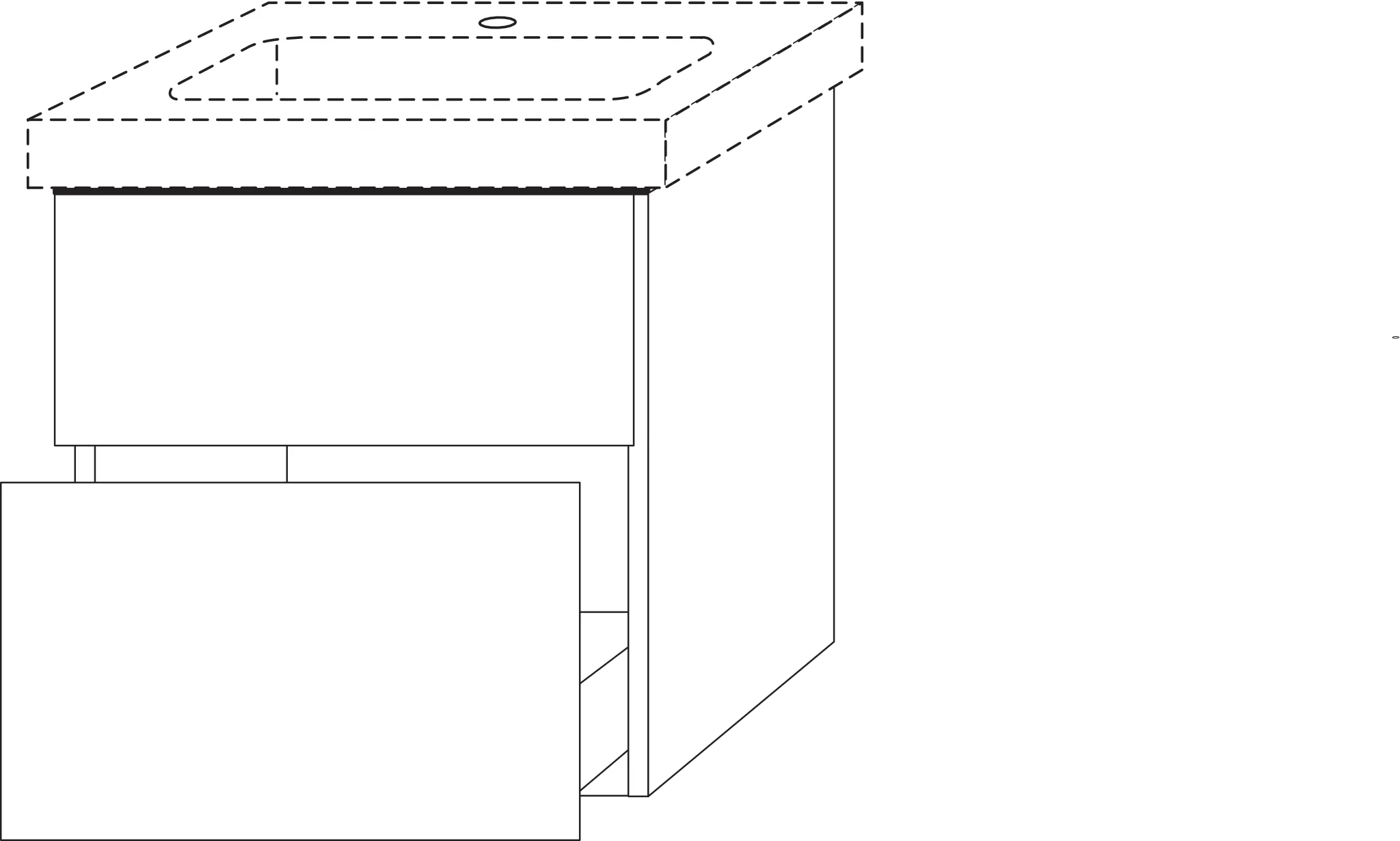 Waschtischunterbau mit Auszügen 3way (SM612) 593x550x447 Anthrazit-Matt