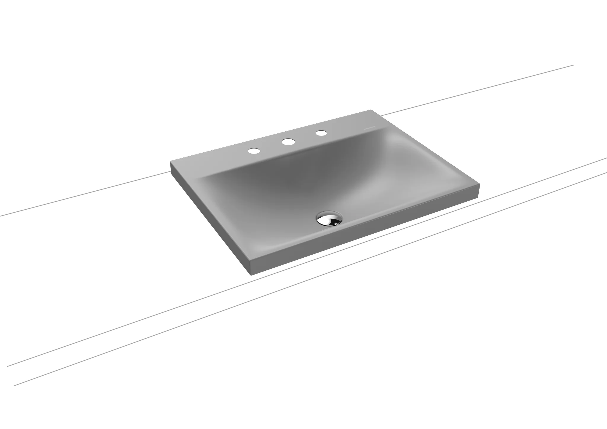 Aufsatzwaschtisch „Silenio“ 60 × 46 cm, ohne Hahnlochbohrung in cool grey 30, mit Perl-Effekt