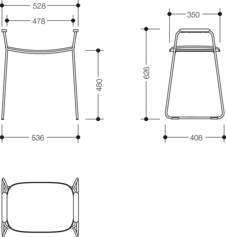 HEWI Hocker 53,6 × 40,8 cm