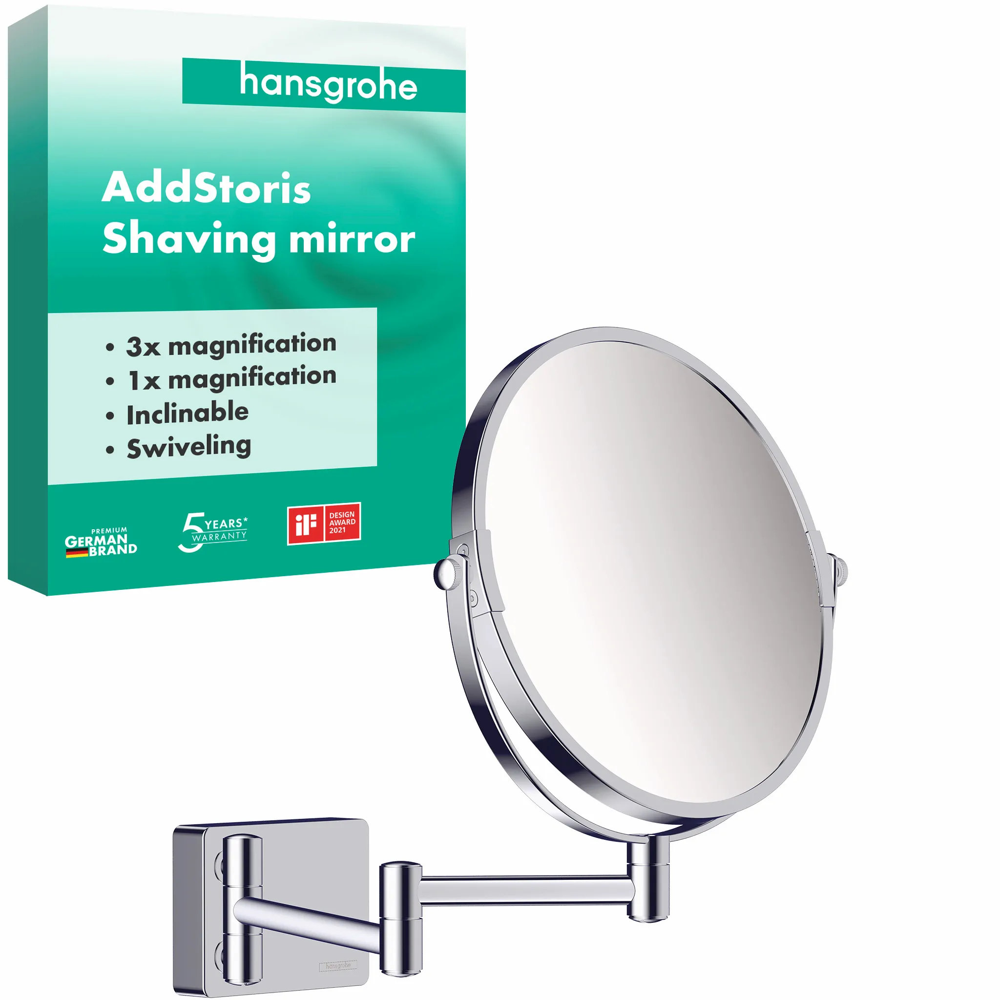 Hansgrohe AddStoris Rasierspiegel, Chrom Hansgrohe AddStoris Rasierspiegel, Chrom