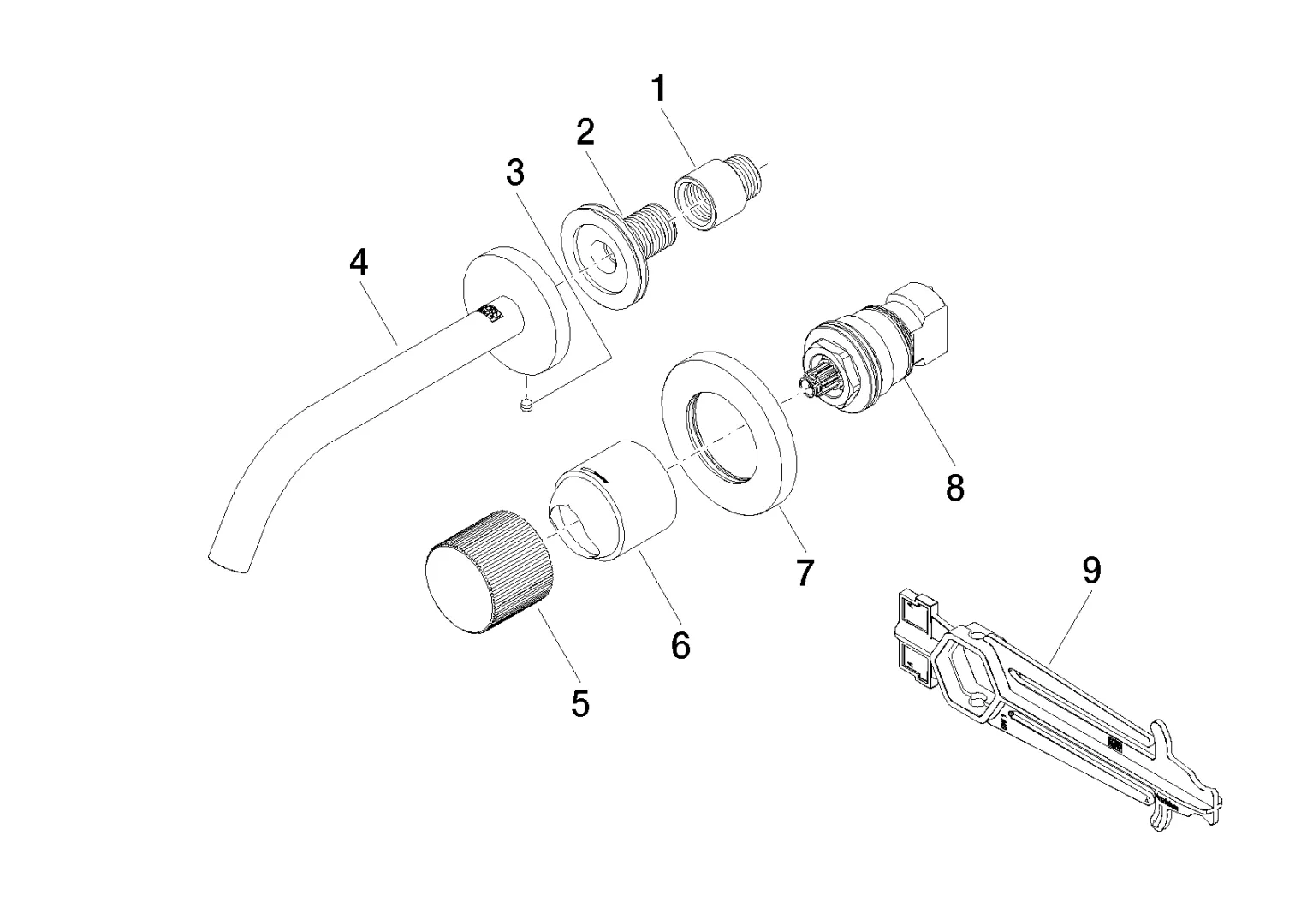 Dornbracht META META PURE Waschtisch-Wand-Einhandbatterie ohne Ablaufgarnitur - Chrom Dornbracht META META PURE Waschtisch-Wand-Einhandbatterie ohne Ablaufgarnitur - Chrom