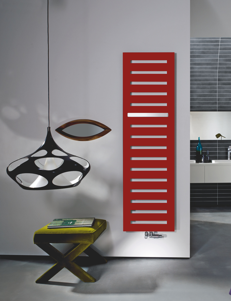 Zehnder Design-Handtuchwärmer „Metropolitan Bar“ mit Heizstab IHE 40 × 80,5 cm in Verkehrsweiß (RAL 9016, glänzend)