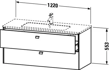 Duravit Waschtischunterschrank wandhängend „Brioso“ 122 × 55,3 × 47,9 cm in Weiß Hochglanz