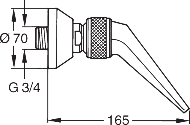 HA Kopfbrause HANSAJET 0439 1-strahlig G3/4 Ausladung 165 mm DN20 Chrom