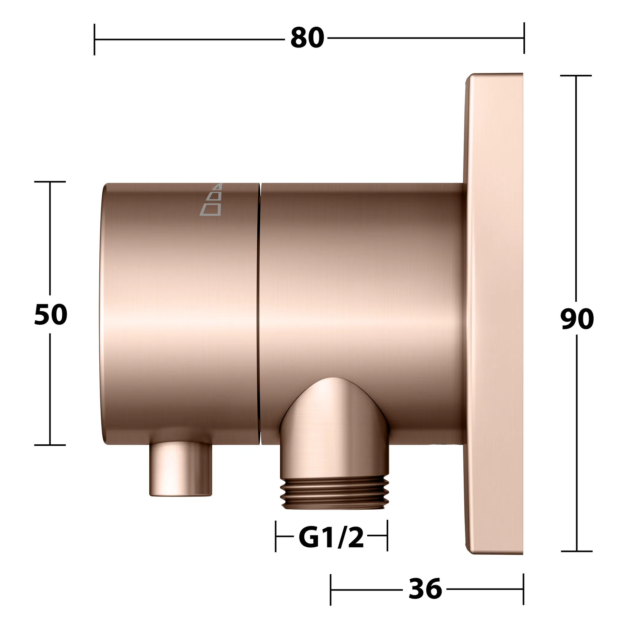 IXMO Absperrventil UP DN15 IXMO Comfort, eckig Rotgold geb.