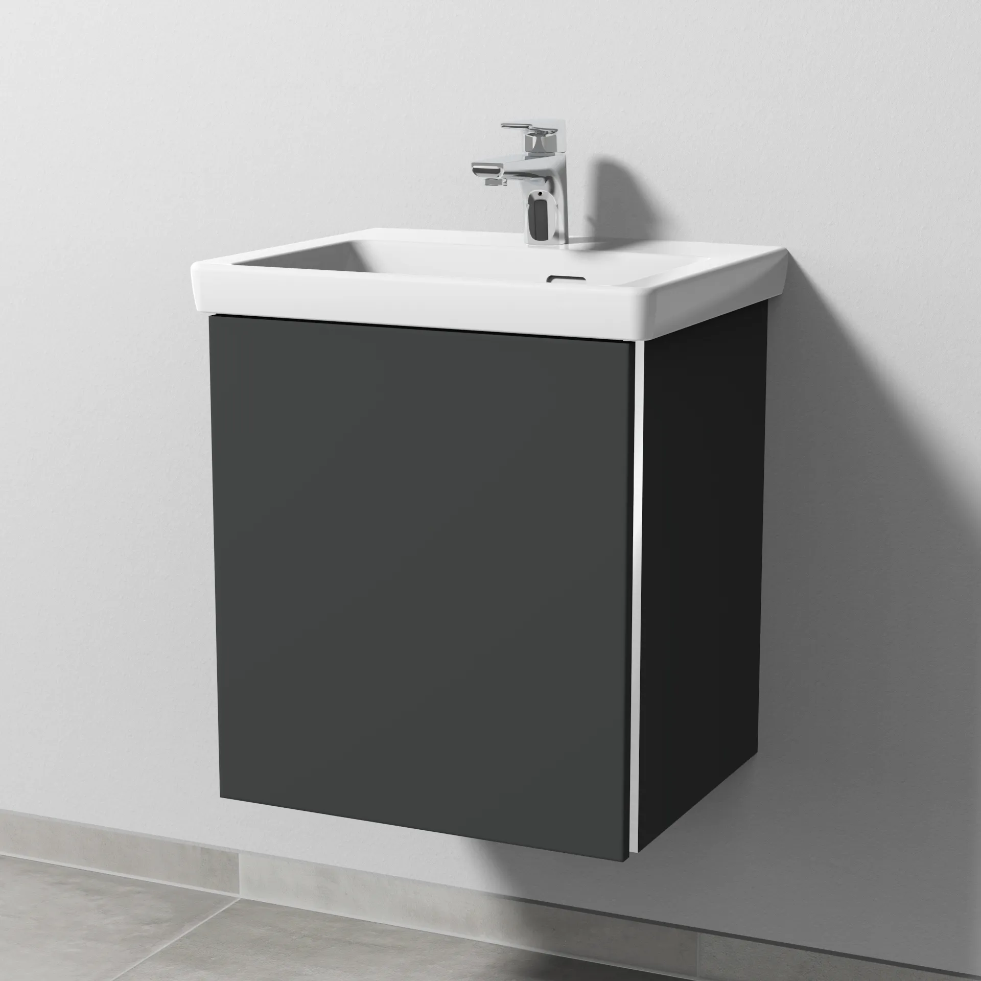 Sanipa Waschtischunterschrank „3way“ 457 × 517 × 391 mm in Graphit (matt), Anschlag links