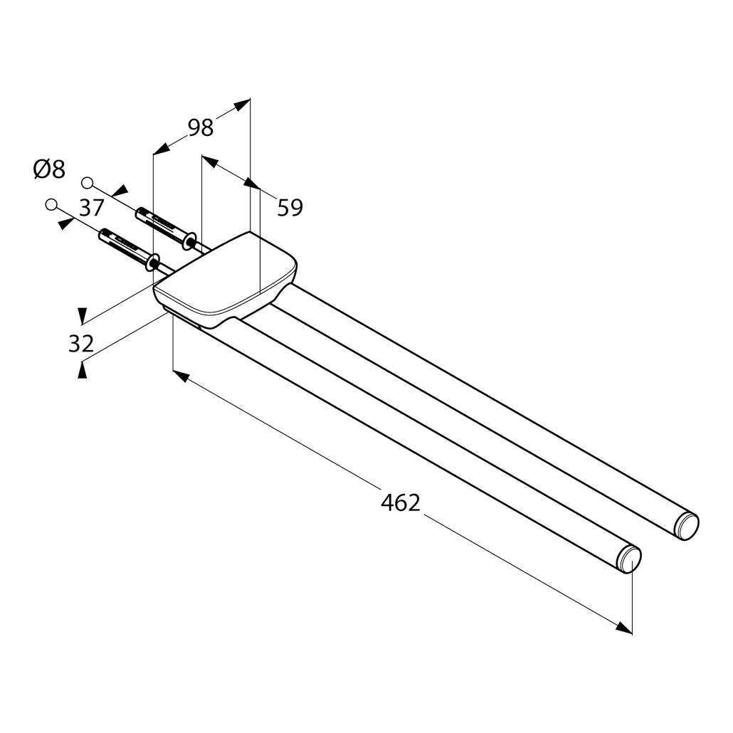 AMBA Handtuchhalter zweiteilig chrom