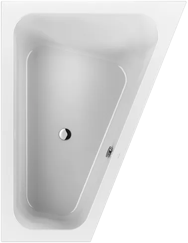 Villeroy & Boch Badewanne mit eckiger Innenform und umlaufenden Wannenrand „Loop & Friends“ trapez 175 × 135 cm, rechts, Mittelablauf in Weiß Alpin