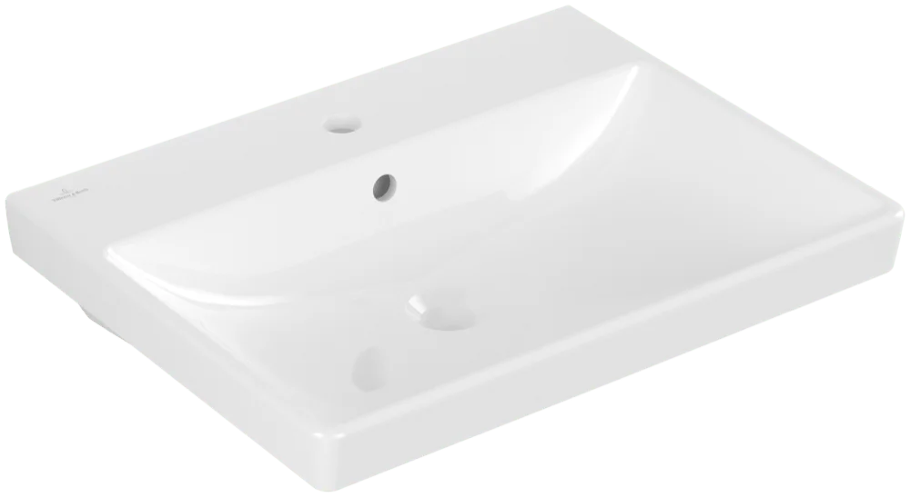 Villeroy & Boch Waschbecken Avento, 600x470x180 mm, weiß Alpin, Rechteck, mit Überlauf Villeroy & Boch Waschbecken Avento, 600x470x180 mm, weiß Alpin, Rechteck, mit Überlauf