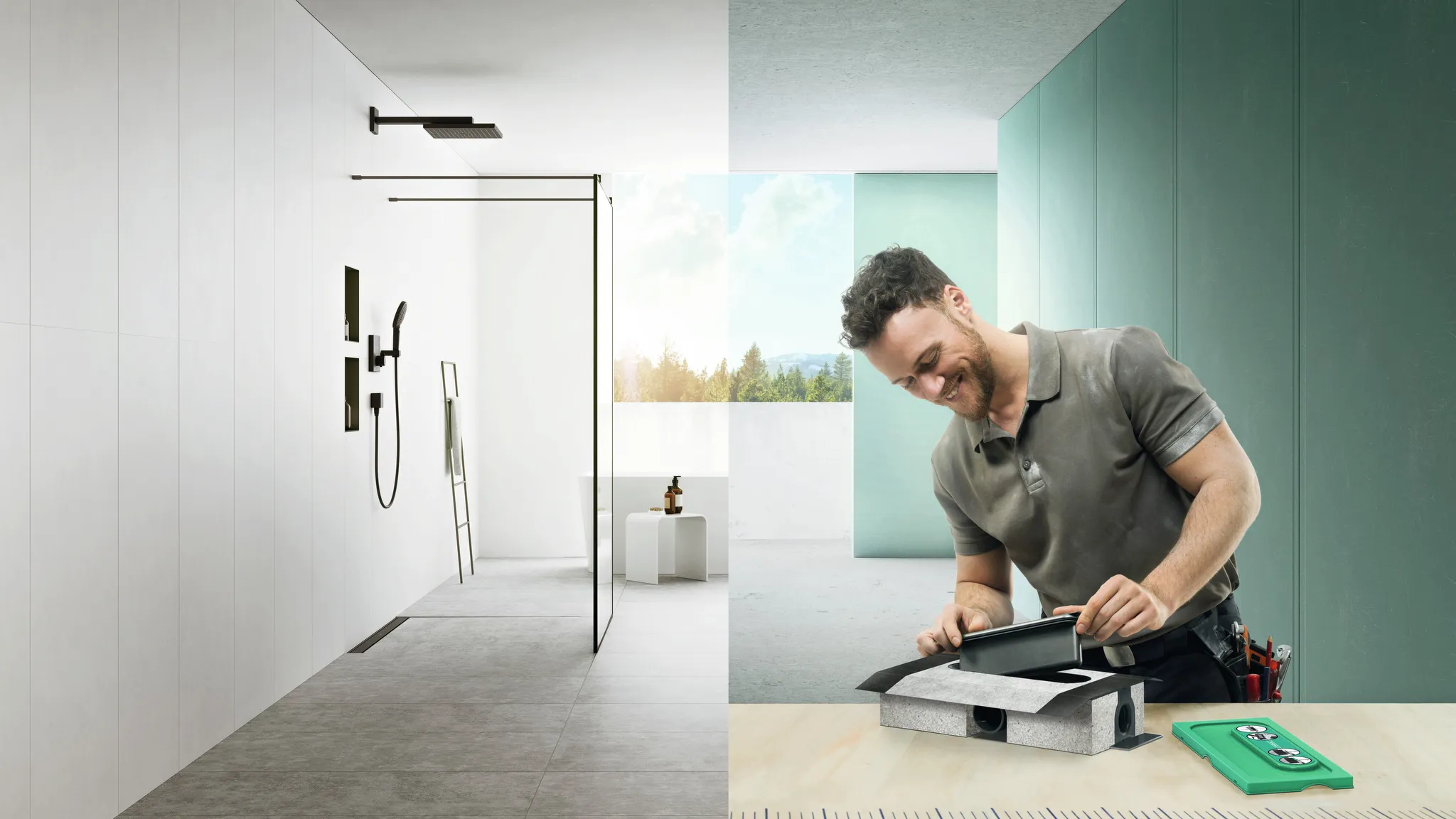 uBox universal GK für Duschrinnen Ablaufgehäuse für Standardinstallation