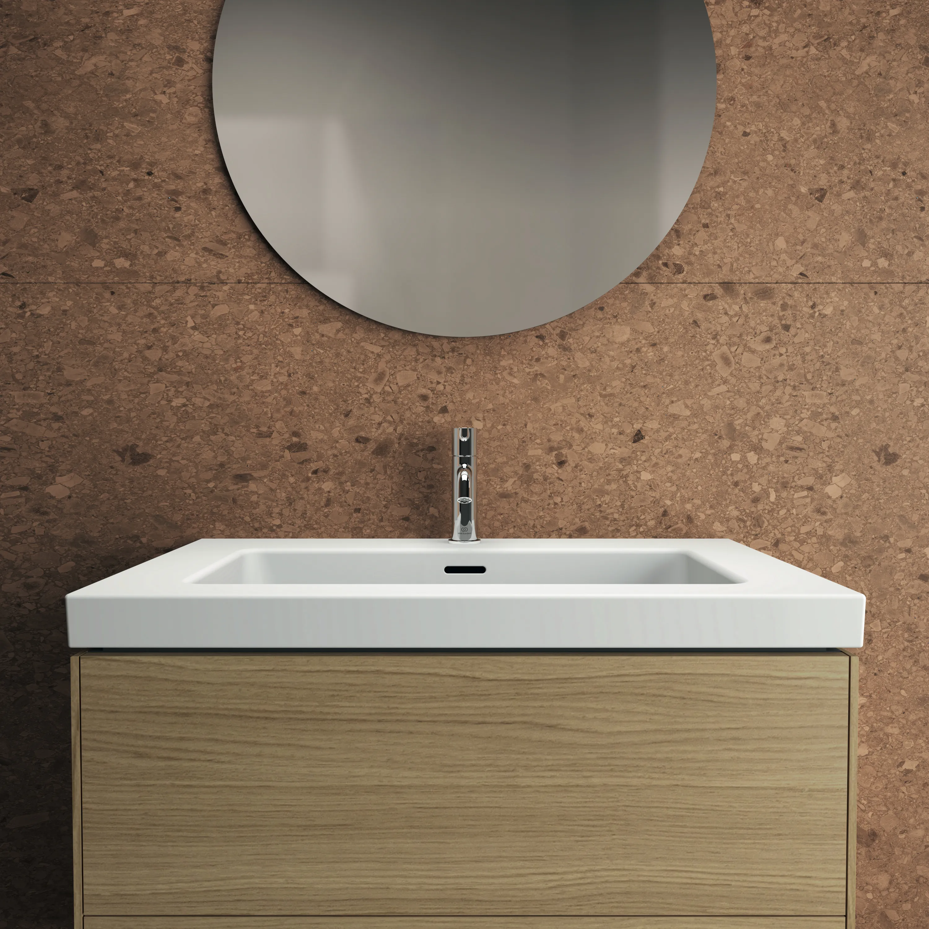 Ideal Standard Waschtischunterschrank „Conca“ 80 × 55,5 × 50,5 cm Eiche hell Furnier Ideal Standard Waschtischunterschrank „Conca“ 80 × 55,5 × 50,5 cm Eiche hell Furnier