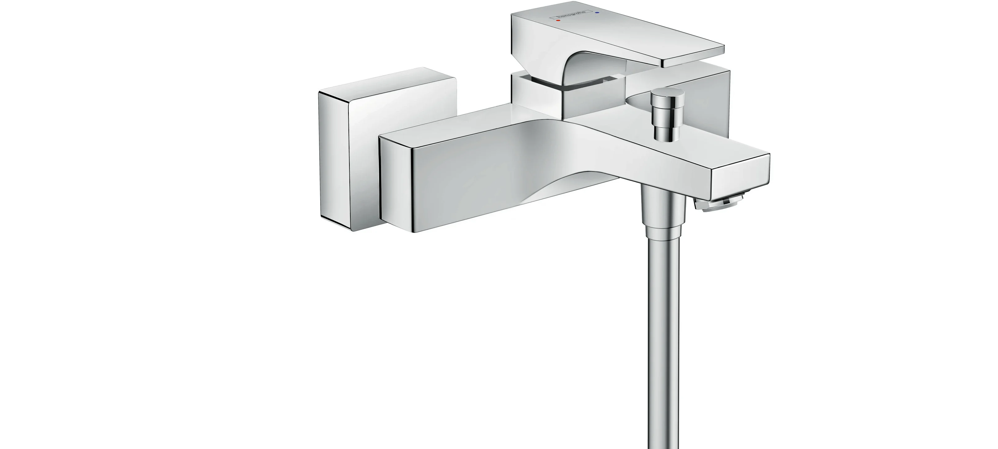 Hansgrohe Metropol Wannenmischer Aufputz, Chrom, Ausladung 180 mm, 2 Verbraucher, Keramikmischsystem
