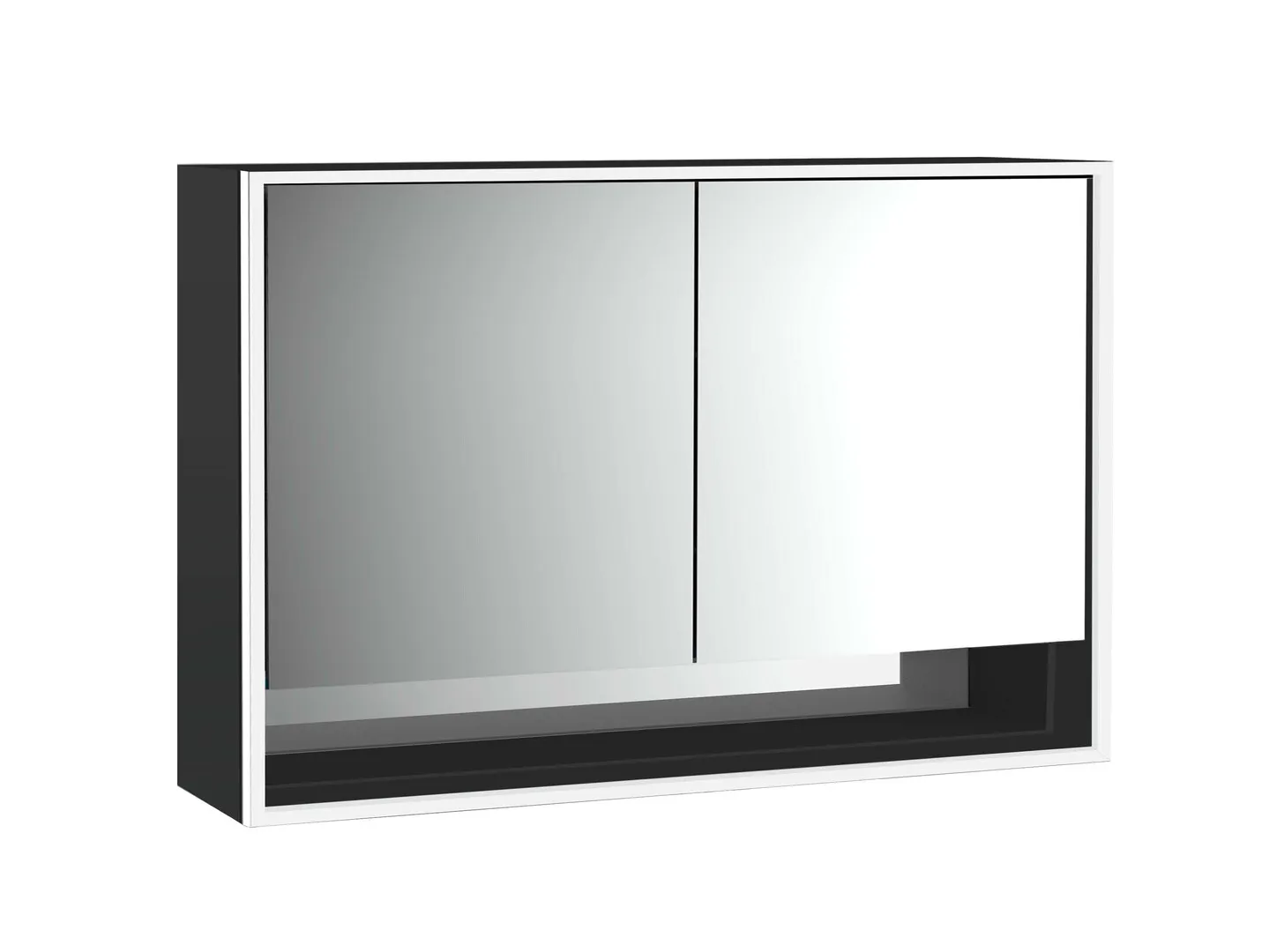 emco LED-Lichtspiegelschrank Loft mit Unterfach, 1200 mm, 2-türig schwarz emco LED-Lichtspiegelschrank Loft mit Unterfach, 1200 mm, 2-türig schwarz