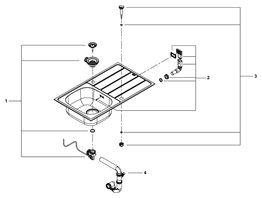 Grohe K200/BauEdge Küchenspüle-Set Bau 31562_1 Edelstahl/chrom Grohe K200/BauEdge Küchenspüle-Set Bau 31562_1 Edelstahl/chrom