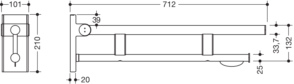 HEWI Stützklappgriff „System 900“