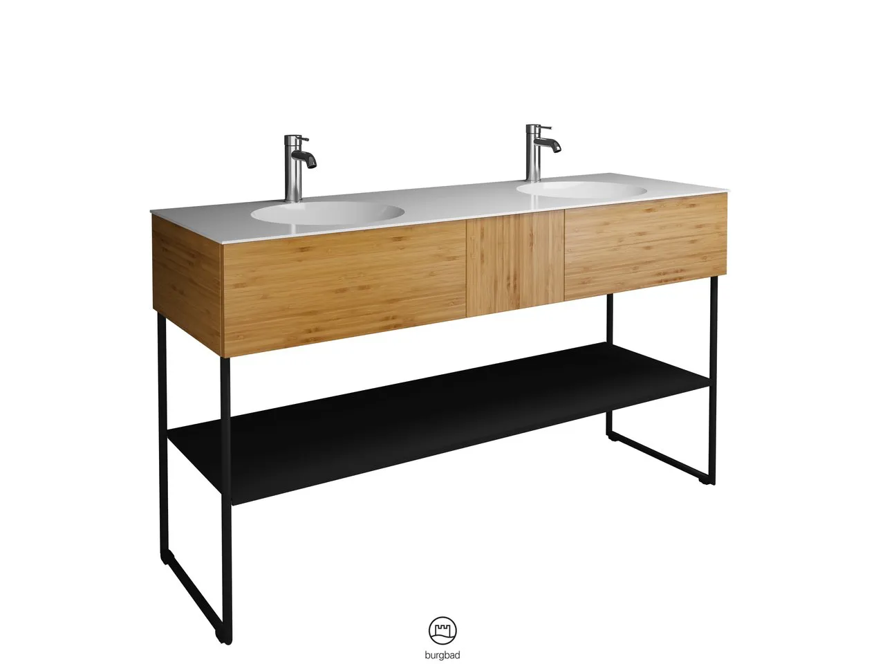 burgbad Coco HGL Mineralguss-Waschtisch inkl. Waschtischunterschrank, 505x1506x870mm burgbad Coco HGL Mineralguss-Waschtisch inkl. Waschtischunterschrank, 505x1506x870mm